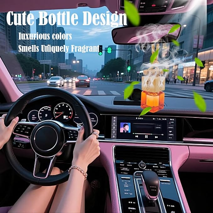 Car Air Fresheners 8ml Automotive Scents | 45-Days Long-Lasting Keep Fragrance | Automobile Hanging Diffuser Bottles | Remove Auto Odor Fresh Air for Men Home Deodorizer (Cherry)
