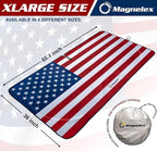 Magnelex American Flag Windshield Sun Shade, High-Resolution Sun Shield with Mirror Cut-Out for Automotive Interior Sun Protection Heat Reduction, Folding Car Sunshade with Storage Bag - X-Large