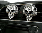 Gothic Skull Car Air Freshener Vent Clips with 2 Pads, Halloween Scented Car Accessories for Men Women, Automotive Interior Decor and Cool Car Fresheners for Men， Spooky Gift Idea-A8