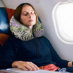 Large Wildflower Purple Portable U-Shape Travel Pillow for car Travel kit Sleeping Lumbar Support