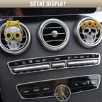 Halloween Skull Car Air Fresheners Vent Clips, Cute Skeleton Car Dashboard Air Vent Trim Clip Accessories, Cool Auto Aroma Diffuser Interior Decoration for Christmas Funny Present (2PCS)