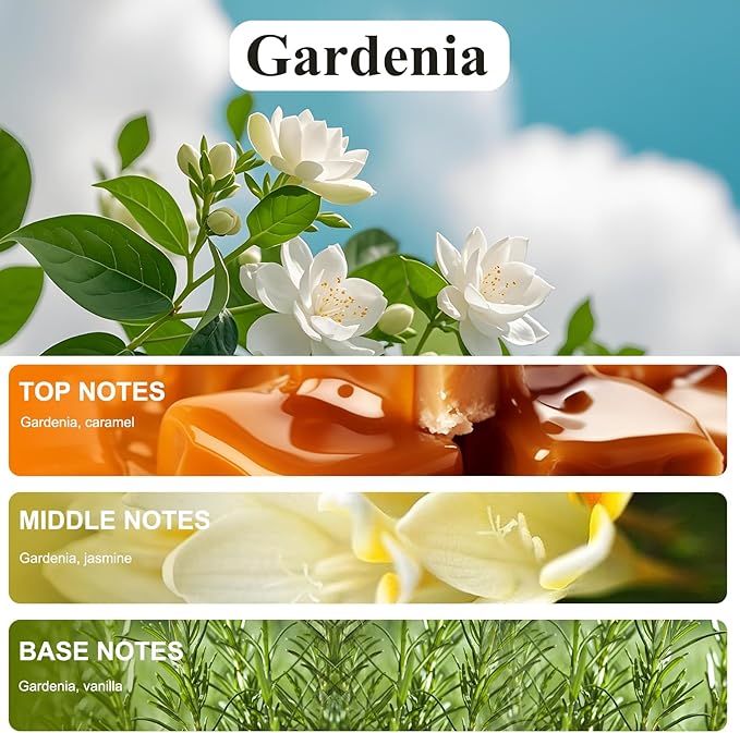 Smart Car Air Freshener Refill, 100 ML Car Diffuser Perfume, Lasts 4-6 months, Made with Natural Plant Extracts, French Imported Fragrance - Gardenia