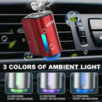 Car Air Freshener - Smart Adjustable 3-Speed Intensity, Rechargeable Humidifier Car Essential Oil Diffuser - Comes with 8 Bottles of 10ml Perfume (Red)