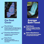 2 Pack Car Seat Towel Covers, Sweat Protector for Front Seats, Premium Thickened Microfiber, Mandala, Non-Slip Elastic Strap, Breathable Quick Dry, Machine Washable Cover for Gym Running Universal Fit