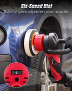 AVID POWER Buffer Polisher, 5-inch/6-inch Dual Action/DA Polisher for Car Detailing, Random Orbital Car Buffer Polisher Waxer Kit with 6 Variable Speed, 4Pcs 5-inch & 6-inch Polishing Pads
