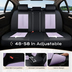 Coverado Seat Covers, Car Seat Covers Full Set, Leather Seat Covers for Cars, Car Seat Protector, Black Car Seat Covers Front Seats and Back Seats Universal Fit for Most Cars Purple