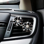 2 Pieces Daisy Flower Air Vent Clip Cute Car Air Freshener Clip Bling Rhinestone Car Air Outlet Decorations Charm Car Inter Decor Accessories for Girls Women
