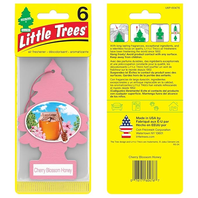 LITTLE TREES Car Air Freshener | Hanging Tree Provides Long Lasting Scent for Auto and Home | 24 Air Fresheners |Cherry Blossom