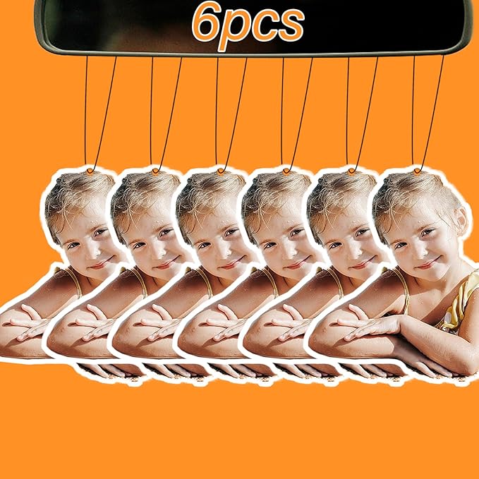 Custom Car Air Freshener with Picture Logo Personalized Bulk Air Fresheners for Car Wardrobe Bathroom Hanging Decoration (Crop-6PCS)