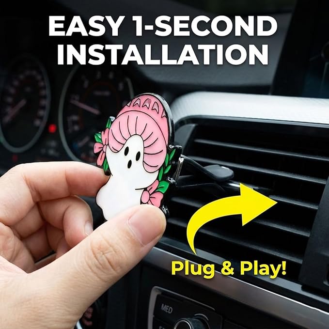 Car Air Fresheners Vent Clips Car Diffuser Vent Clip, Car Decoration Cute Car Interior Decor, Car Accessories for Women (2 Pcs Pink Halloween Ghost-C)