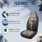 GENANY Funny Raccoon Car Seat Covers Set of 2, Racoon Breathable Front Seat Covers for Truck Sedan SUV, Funny Car Accessories, Raccoon Gift for Women Men