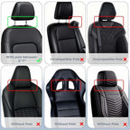 Yoocaa Adjustable Car Headrest Pillow, Road Pal Headrest, U-Shaped Travel Sleeping Pillow for Kids & Adults, Head Neck Support Only Suitable for Car Seat Headrest with Poles, Black