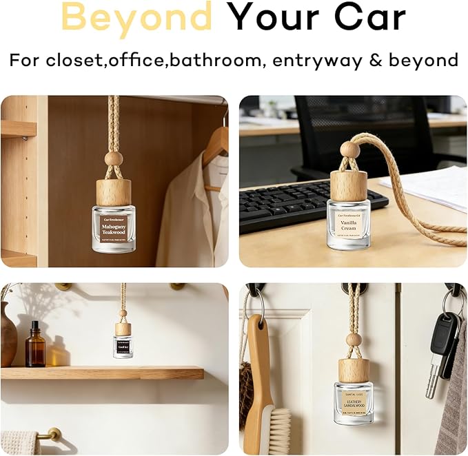C Classy Car Air Freshener Hanging 2 Pack, Lavender Vanilla Essential Oil Diffuser for C ar, Cute Air Freshener, Long-Lasting Fragrance, C ar Air Fresheners for Women & Men Gift, Made in USA