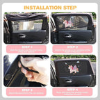 Car Window Shades for Baby, 2 Pack Car Sun Shades with UV Protection, Universal Fit Stretchable Side Window Sunscreen Sun Shades with Unicorn Motifs, Rear Window Shades for Kids