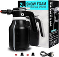 Upgraded Electric Foam Sprayer, 2L Cordless Rechargeable Battery Powered Foam Cannon Portable Foam Sprayer with Detergent Cup for Car Wash Truck RV Home Garden