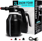 Upgraded Electric Foam Sprayer, 2L Cordless Rechargeable Battery Powered Foam Cannon Portable Foam Sprayer with Detergent Cup for Car Wash Truck RV Home Garden