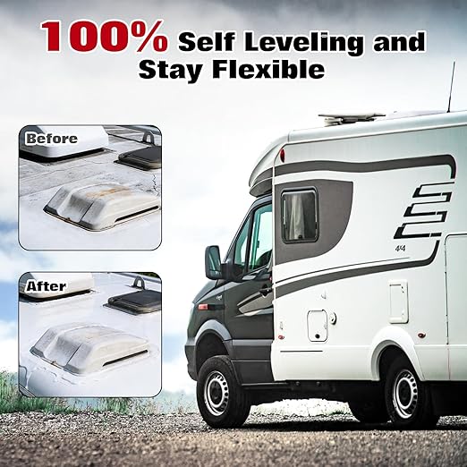 12 Pack RV Roof Sealant,Self Leveling Lap Sealant for RV Roofs,White RV Caulking Sealant Waterproof for Camper, Trailer & Motorhome