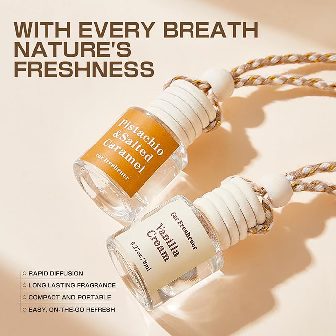 Car Air Freshener Diffuser, Hanging Car Scents Air Freshener, Car Fresheners Long Lasting, Essential Oil Diffuser, Fragrance Oil Air Diffuser, 4pcs