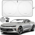 Autoamerics 1-Piece Windshield Sun Shade Foldable Car Front Window Sunshade for Most Sports Cars SUV Truck - Best Heat Shield Reflector Cover - Blocks Max UV Rays & Keeps Your Vehicle Cool - Small Fit