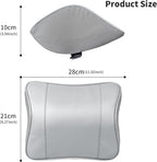 Quintor Genuine Leather Car Neck Pillow,Memory Foam Headrest Cushion, Ergonomic Cervical Support for Tesla Model 3/Y/X, Lexus, BMW- Breathable & All-Season Soft (2 PC)
