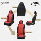 FLORICH Universal Seat Cover Full Set Leather Seat Covers 5 Seats Waterproof Seat Protector Car Seat Cushion Driver Seat Cover Universal Fit for Most Car Truck SUV, Black&Red