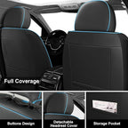 Fit for 98% of Mercedes Benz Car Seat Covers with Headrests, Premium Nappa Leather Seat Cover, Fully Wrapped Protect Modern Style Seat Cover (2-Seat Luxury, Black & Blue)