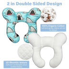 Baby Neck Pillows - Upgraded Toddler Travel Cushion for Toddler Head and Neck, Infant Neck Pillow for Car Plane Stroller Pushchair - Shark B