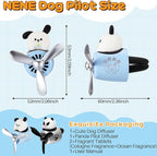 Tallew 2 Pack Car Air Freshener Cute Dog & Panda Car Vent Clip Diffuser with Rotating Propeller Outlet Vent Easy to Install Included 2 Scents Aroma Tablets Aromatherapy Ornament Auto Accessories