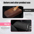 Car Center Console Cushion Pad, PU Leather Waterproof Auto Armrest Box Cover Protector, Comfortable Armrest Seat Box Cover Mat, Universal Car Accessories for SUV Truck (Black)