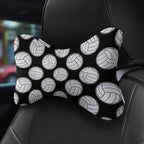Car Headrest Pillow Compatible with Black And White Volleyball Ball, Cartoon Neck Pillow for Car, 2 Pcs Comfortable Soft Car Seat Pillow for Driving,Head Rest Cushion, Cute Neck Pillow for Travel