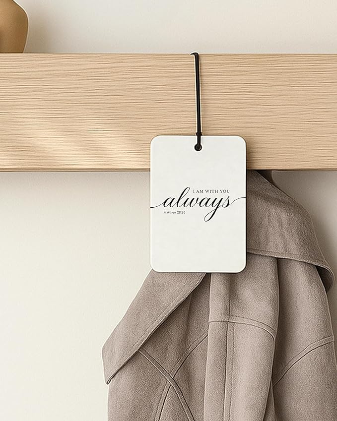 Minimalist Christian Car Air Freshener 4 Pcs Coconut Scented, Religious Bible Verse Car Accessories Mirror Decor for Women, Christian Hanging Air Freshener for Cars Closet Drawer Books