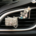 2 Pieces Crystal High Heel Shoe and Bag Air Vent Clips Rhinestone Car Air Freshener Clip Bling Pearl Car Clip Gift Decorations Charm Car Inter Air Vent Decor Accessories for Girls Women