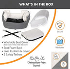 K&H Pet Products Bucket Booster Dog Car Seat, Seat Belt Secured, 2 Safety Leashes, Washable Covers, Sturdy Pet Booster Seats for Cats & Dogs - Small Gray/Cream