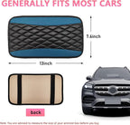 Car Center Console Cushion Pad, PU Leather Waterproof Auto Armrest Box Cover Protector, Comfortable Armrest Seat Box Cover Mat, Universal Car Accessories for SUV Truck (Black Green)