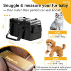 Console Dog Car Seat for Small Dogs Cats Up to 12lbs, Anti-Collapse Pet Armrest Booster Seat with Soft Pillow,Non-Slip Seat Rails Hooks & Safety Belt, Portable Car Accessories for Pets Travel