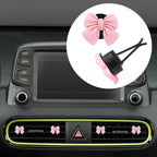 6pcs Pink Bow Car Air Vent Freshener Clips, Cute Bow Car Air Vent Clips Coquette Air Conditioning Outlet Clip Car Fresheners Diffuser Interior Decor Charm Car Accessories for Women Girls Gift
