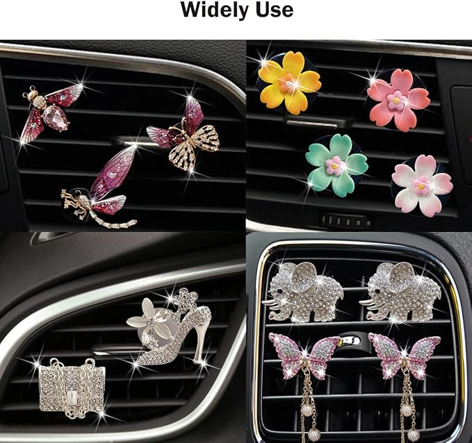 Car Air Vent Clip Replacement Pads, Car Diffuser Vent Clips Diffuser Bracelet Necklace Pendant Locket, Unscented Refill Tablets for Car Air Freshener Clips (50Pcs White)