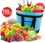 mosago Commercial Insulated Food Delivery Bag 39L, Heavy Duty Thermal Catering Tote with Zipper, Leakproof Hot & Cold Transport Bag for Restaurant & Professional Drivers, Blue