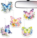 Butterfly Car Air Fresheners,5-Pack Floral Scents Cute Car Accessories,Funny Hanging Ornament Decor for Rearview Mirror,Long-Lasting Fresh Gifts for Women,Girls,Coworkers,Teacher & Nurse