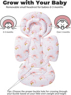 Infant Car Seat Insert with Extra Cushion for Preemie to Toddler, Reversible Newborn Carseat Insert for Baby Head Body Support, Fits for Stroller, Baby Swing, Bouncer - Dots, Pink