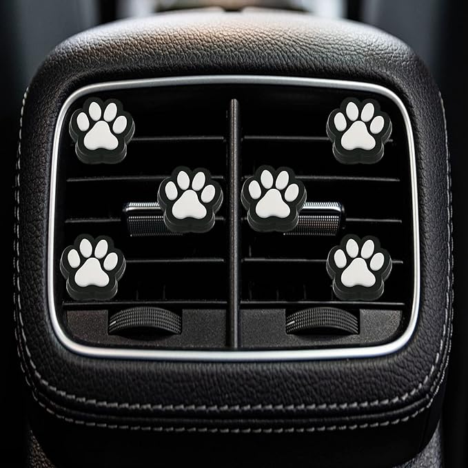 6 Pcs Dog Paw Air Vent Clips, Cute Dog Cat Print Car Air Fresheners Vent Clips Funny Car Decoration Interior Decor Accessories for Women Men