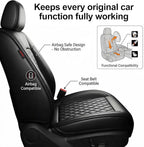 Fit MDX Car Seat Covers for Acura MDX 2005-2026 - Premium Leather, Waterproof, All-Weather, Airbag Compatible, Breathable, Easy Install, Seat Protectors, Only 2 Front seat Covers, Black