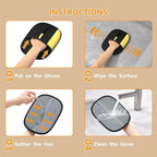 Pet Hair Remover - 2025 New Electrostatic Magic Brush Pet Hair Remover Glove, Reusable Cat & Dog Hair Remover Tool for Clothing, Couch, Furniture, Carpet, Car Seat, Cat Grooming Glove, 2 PCS