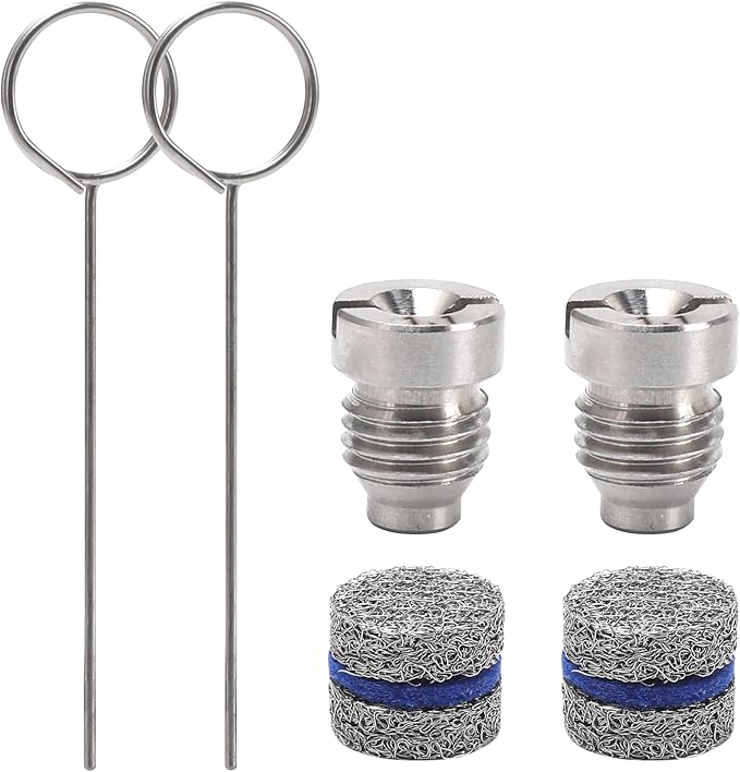 1.1mm Orifice Foam Cannon Nozzle and Filter Mesh Kit, Replacement Threaded Tips and Foam Maker Mesh for Pressure Washer, 2-Pack with Cleaning Tools, 3000 PSI