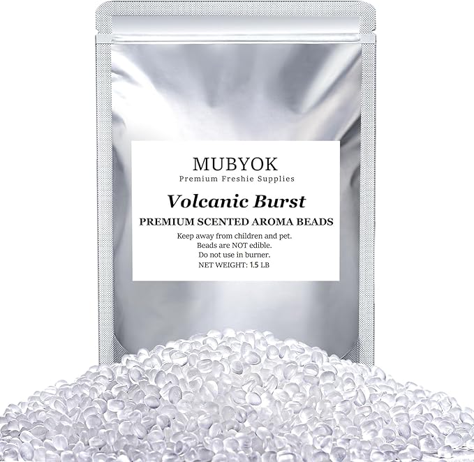 MUBYOK 1.5LB Volcanic Burst Premium Scented Aroma Beads for Making Car Freshies Supplies PreScented Beads for Car Air Freshener Sachets Long-Lasing Scent