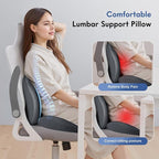 FLORICH Seat Cushion and Lumbar Support Pillow for Office Chair Car, Ergonomic Memory Foam Back Support for Office Gaming Chair Driving Seat Wheelchair, Relieves Neck, Back & Sciatica Pain – Gray