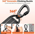 Dog Seat Belt, Dog Car Seat Belt Bungee, Car Harness for Pet with Buckle & Hook Latch, Safety Leash Vehicle, Adjustable Reflective Pet Vehicle Tether, 360° Swivel Lock Clasp, Black
