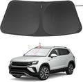 Windshield Sun Shade Custom Fit for 2022 2023 2024 2025 2026 Volkswagen VW Taos Accessories Foldable Sunshade Sun Blocker Protect Car from Sun Rays & Heat Damage Keep Car Cooler