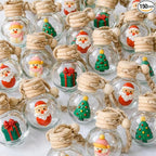 BBTO 150 Pcs Hanging Car Air Freshener Car Diffuser Bottles Bulk Christmas Empty Glass Perfume Bottle Freshener Clear Diffuser Bottle Pendant for Essential Oil Fragrance Aromatherapy Bottles Ornament