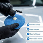 Wax Applicator Pad (15 Pack)，5 Inch Microfiber Wax Applicator Pads，Washable Reusable Car Wax Applicator Buffing Pads for Car Cleaning, Polishing and Detailing（10 Blue and 5 Gray）